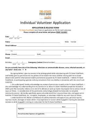 Fillable Online Volunteer Candidate Registration Form Template