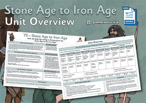 Year 3 History Stone Age To Iron Age Unit Overview Grammarsaurus