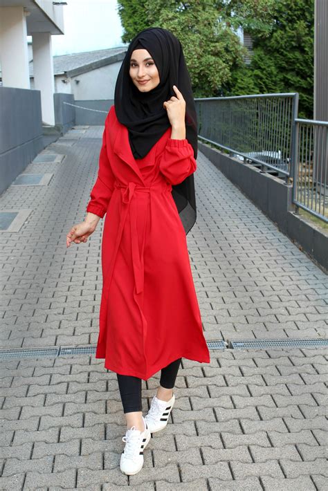 Red Jacket Hijab Muslim Fashion Outfits Hijab Fashion Muslim Women