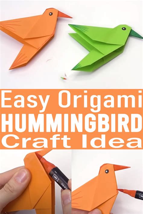 Easy Origami Hummingbird Craft Idea With Instructions Yours Crafts