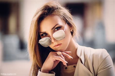 Women Blonde Portrait Sunglasses Face Andreas Joachim Lins Women With