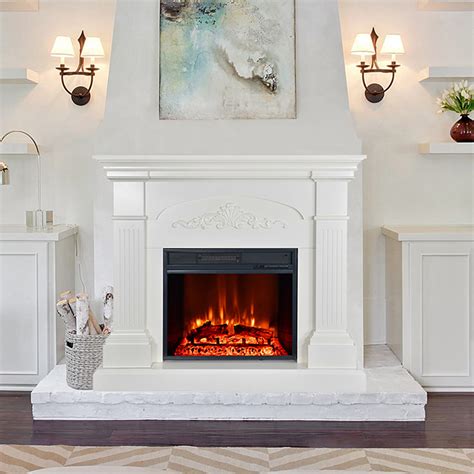 Crawford Large Mantel Electric Fireplace 1500W Heater Stand w/ Remote ...