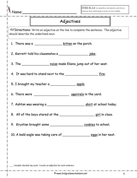 Adjectives Printable Worksheets Pdf Adjectiveworksheets Net