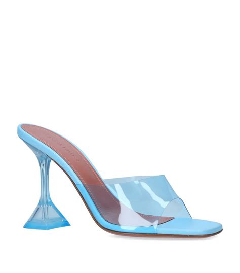 Womens Amina Muaddi Blue Lupita Glass Mules 95 Harrods UK