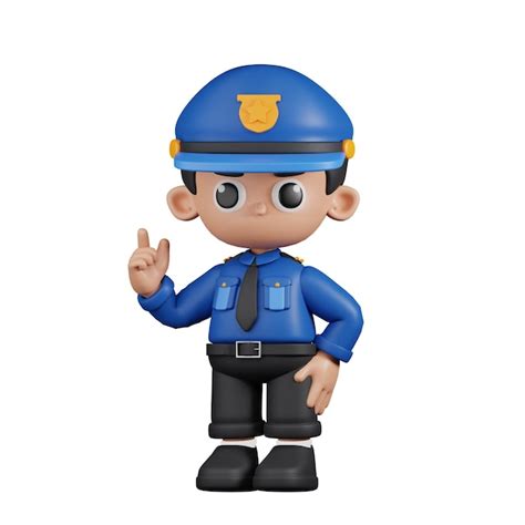 Premium Psd 3d Character Policeman Giving Advise Pose