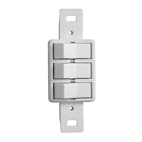 Interruptor Simples Lux 3 Teclas 10a 250v Sem Placa Branco Submarino