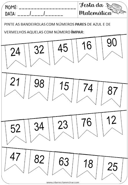 ATIVIDADE DE MATEMÁTICA FESTA JUNINA Criar Recriar Ensinar