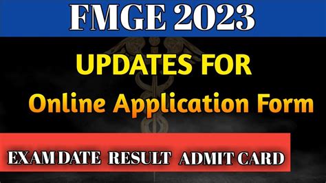 FMGE Exam Updates FMGE 2023 Online Application Form Exam Dates