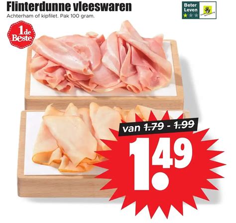 Flinterdunne Vleeswaren 100 Gram Aanbieding Bij Dirk