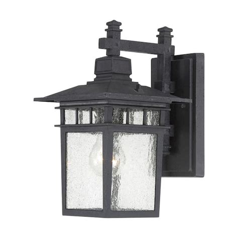 Satco Cove Neck Textured Black Outdoor Hardwired Wall Lantern Sconce