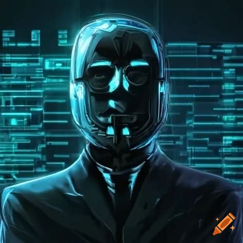 Illustration Of Futuristic Criminals Hacking Blockchain On Craiyon