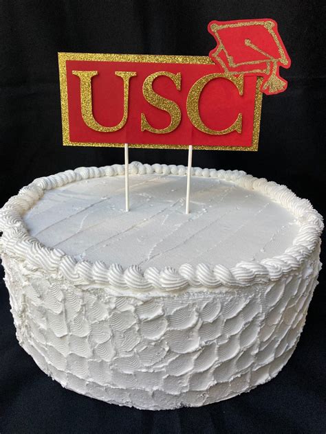 Usc Graduation Cake Topper University Graduation Party Etsy