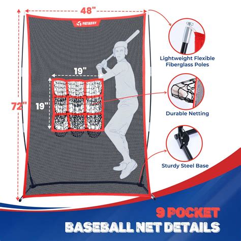 Patiassy 7 ft x 7 ft Baseball Softball Hitting Pitching Practice Net with Batting Tee – Autojoy