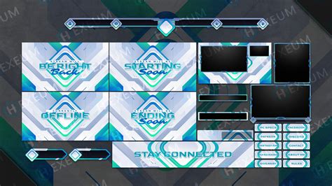 Epiphany Futuristic Animated Twitch Overlay Package Hexeum