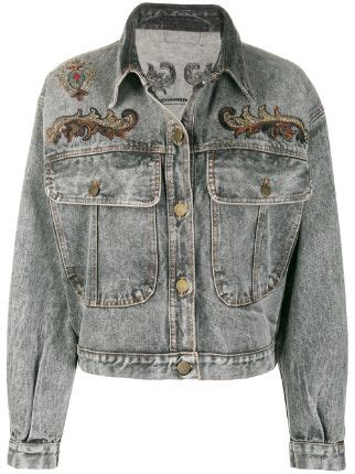 A N G E L O Vintage Cult S Embroidered Denim Jacket Farfetch