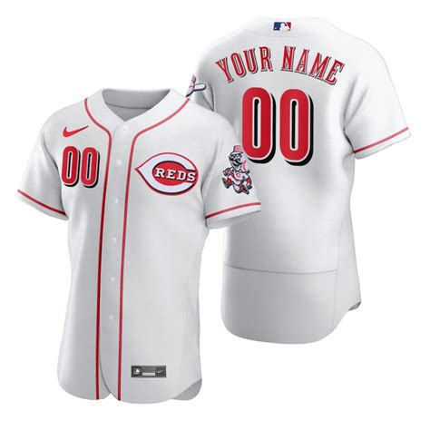 Men S Cincinnati Reds Custom Nike White Stitched Mlb Cool Base Home