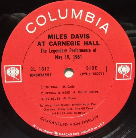 Yahooオークション Miles Davis At Carnegie Hall Columbia Cl 181