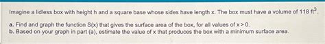 Solved Imagine A Lidless Box With Height H And A Square Chegg