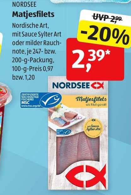 Matjesfilets Nordsee Angebot bei ALDI SÜD 1Prospekte de