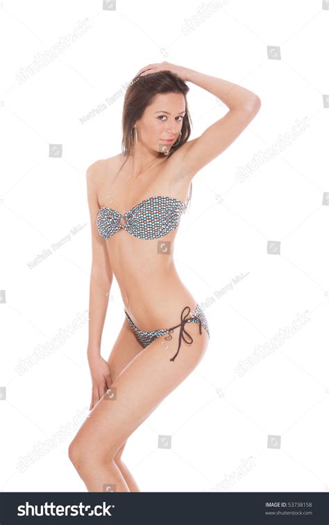 Sexy Bikini Model Over White Background Stock Photo Shutterstock