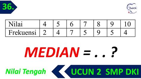 Cara Cepat Mencari Median Data Tunggal UCUN 2 Matematika SMP 2019