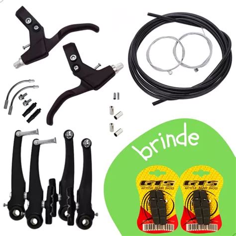 Freio Bike V Brake C Manete Cabos E Capas De Naylon Sapata Mercadolivre