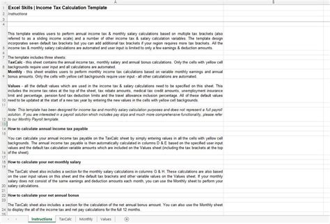 Income Tax Excel Templatecalculator Accounting Template Etsy