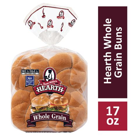 Aunt Millies Hearth Whole Grain Hamburger Buns 8 Ct 17 Oz