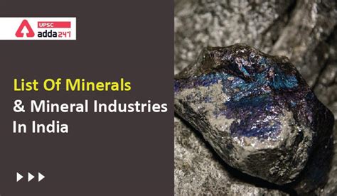 Distribution Of Minerals And Mineral Industries In India