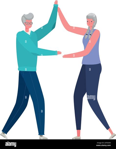 Senior Man Dancing Home Stock Vector Images Alamy