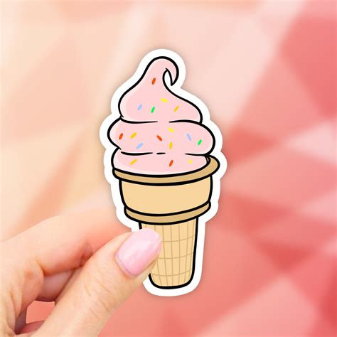 Ice Cream Cone Sticker Laptop Stickers Aesthetic Stickers Etsy