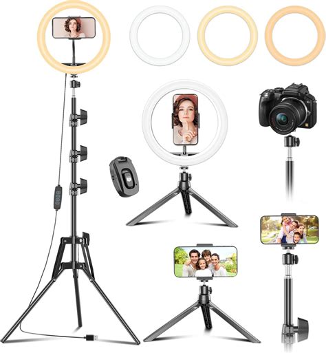 PEYOU 12 Selfie Ring Light With 60 Adjustable Tripod Stand Dimmable