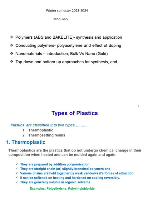 Polymers (ABS and BAKELITE)- synthesis and application;-08-04-2024 | PDF | Thermoplastic | Polymers