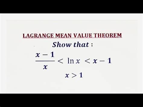 Lagrange S Mean Value Theorem A Most Important Application Of Lmvt