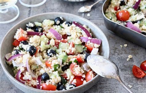 Griekse Salade Met Quinoa Recept Griekse Salade Gezonde Maaltijden