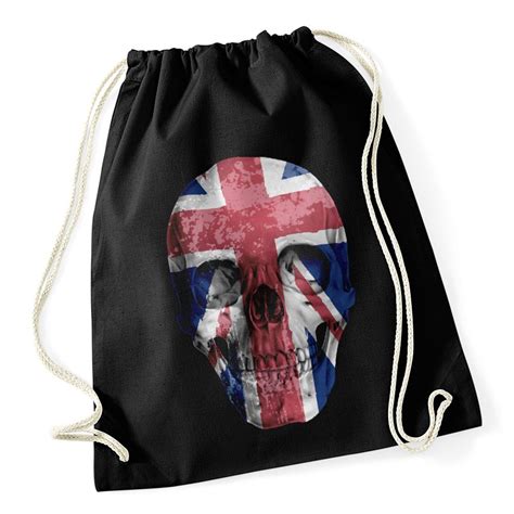 Turnbeutel Totenkopf Union Jack Flagge England Großbritanien Flag Skull