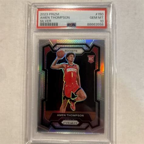 2023 Prizm Amen Thompson 150 Silver Prizm Rookie RC PSA 10 Rockets EBay