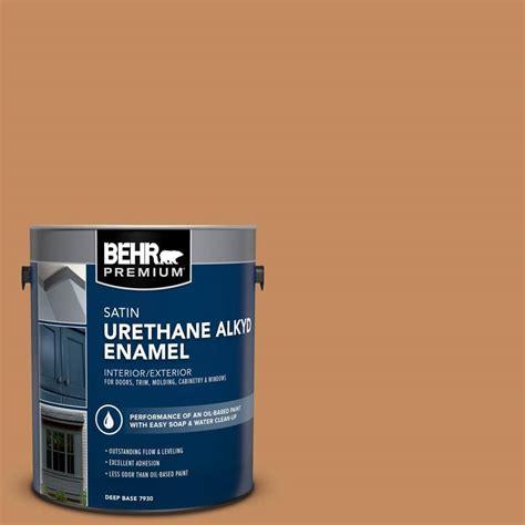 Behr Premium Gal Ppu Glazed Ginger Urethane Alkyd Satin Enamel