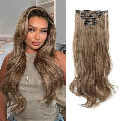 Ms Taj Hair Extensions clip in 22inch Light Brown Mixed Honey Blonde