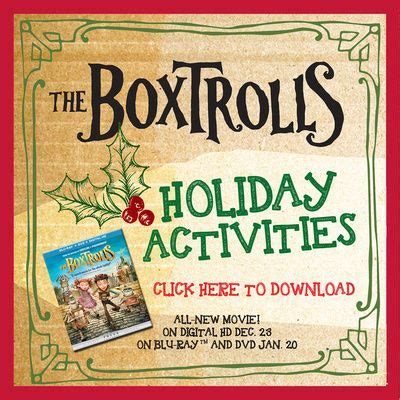 The Boxtrolls Holiday Activities TheBoxtrolls Holiday Activities