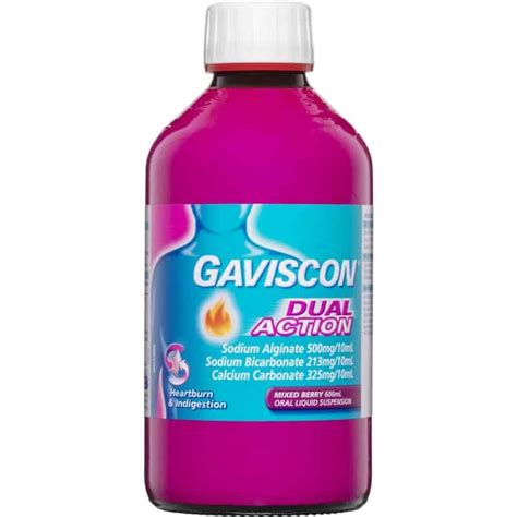 Buy Gaviscon Dual Action Heartburn And Indigestion Liquid Berry 300ml