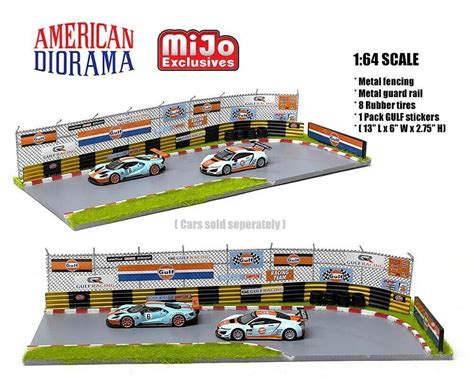 Race Track Diorama 164 Scale Includes Gulf Decals Mijo Exclusives Ame