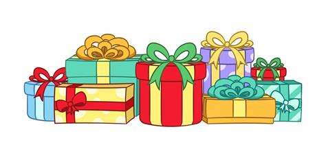 Colorful Festive Gifts Cartoon Illustration