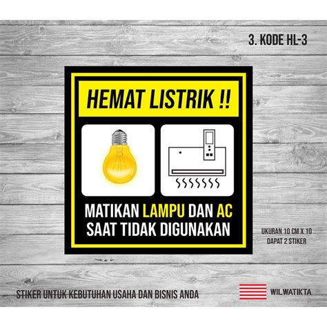 Jual Sticker Safety Warning Hemat Listrik Min 2 Pc Shopee Indonesia