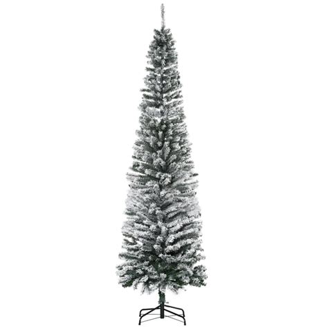 HOMCOM 7 5ft Artificial Snow Flocked Christmas Tree Winter Style