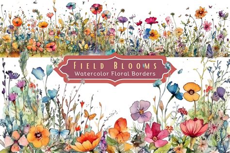 Watercolor Floral Borders Clipart PNG Transparent Watercolor Flower ...