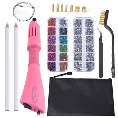 ENSEMBLE DE STRASS Hot Fix Applicateur Hot Fix Thermocollante Avec Strass EUR