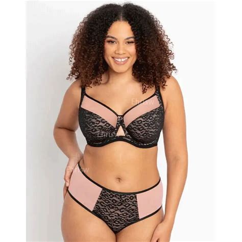 Women S Plus Size Heart Print Mesh Lingerie Set Lace Trim Bra And Panty Set Buy Us Curvykate