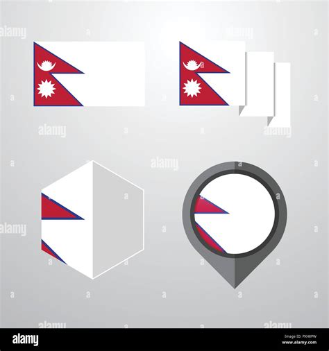 Nepal flag design set vector Stock Vector Image & Art - Alamy