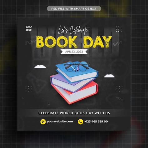 Free PSD | World book day celebration social media post template